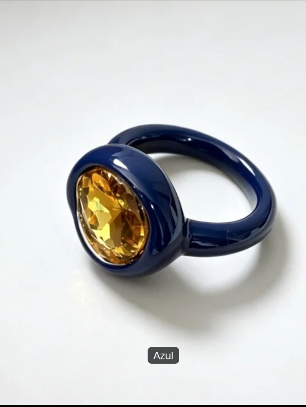 Joy Pop Zicornia colorful enamel cocktail rings. Blue